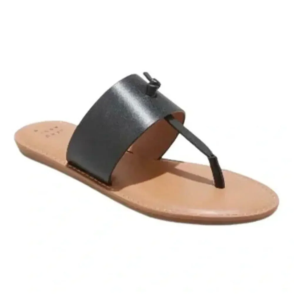 NEW A New Day Amelia Faux Leather Slide Sandals Flip Flops Women's 8